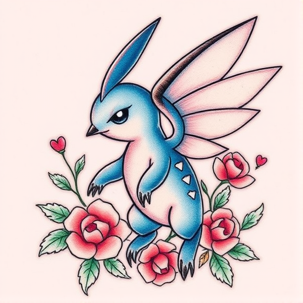 gallade pokemon american traditional tattoo