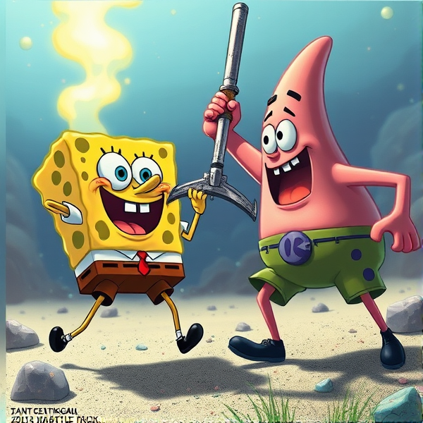 sponge bob vs patrick epic war battle