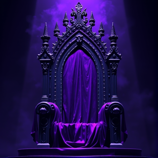 Purple dark lord throne empty close up