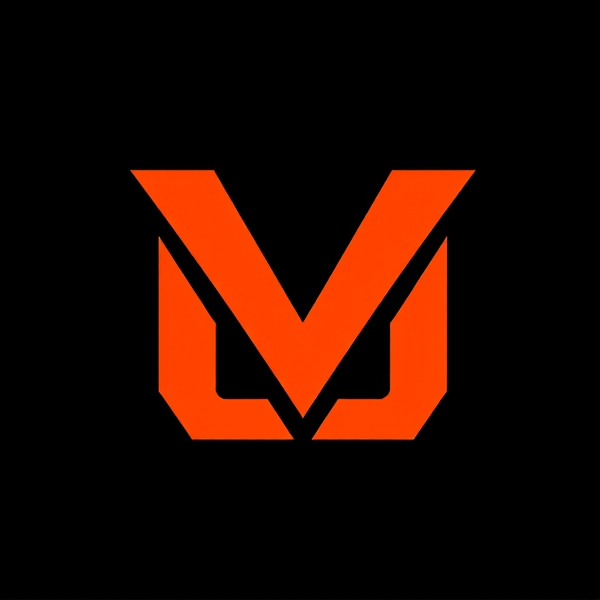 Je veux un logo composé de ( M V ) avec des couleurs orange et noir .