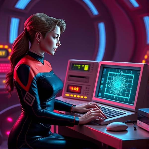 Star Trek fembot Andrea computer