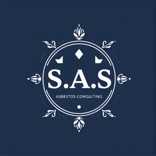 Corporate logo for S.A.S Asbestos Consulting featuring symbols of trustworthiness, proactive action, compassionate service, and meticulous attention to detail