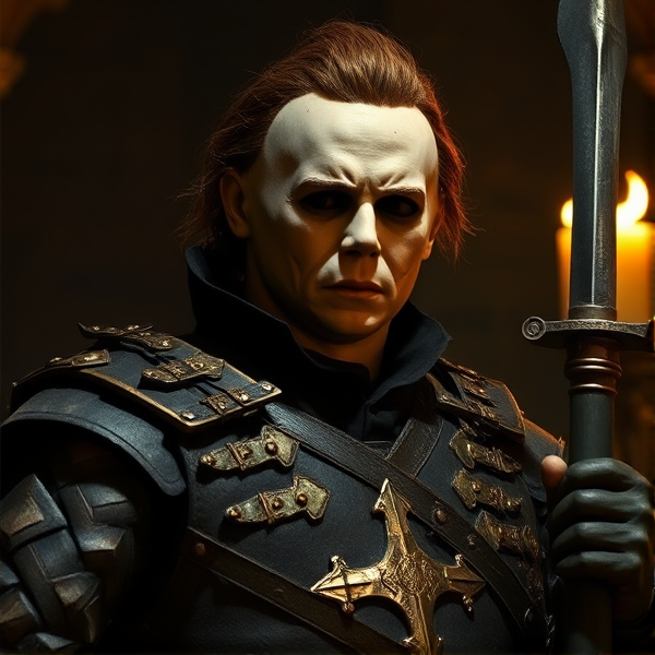 Michael Myers as a medieval king