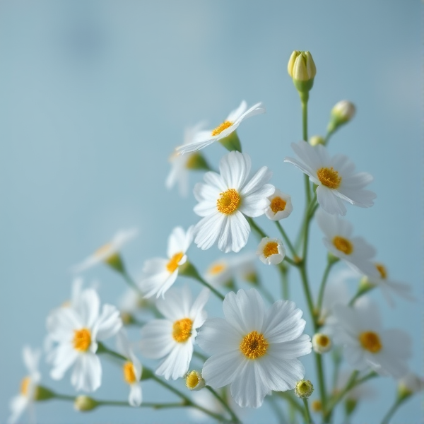Baby blue French with flowers