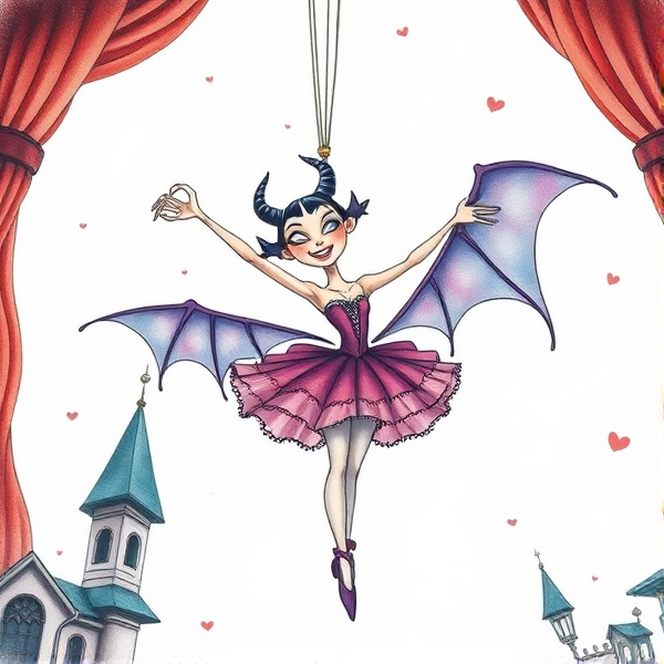 Gothic vampire ballet aerialist