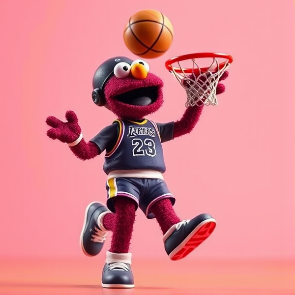 Lebron James Dunking on Elmo