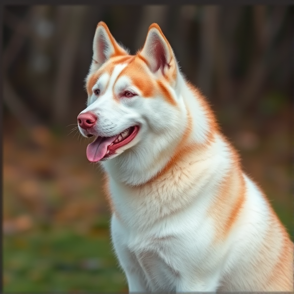 Fat husky white and red