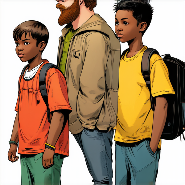 bâtiment d'une école primaire typique au gabon avec des enfants noirs avec des cartables