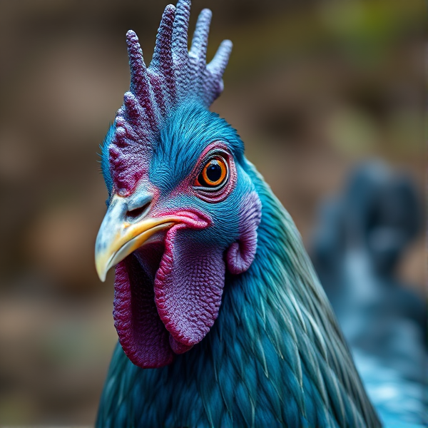 realistic blue chicken