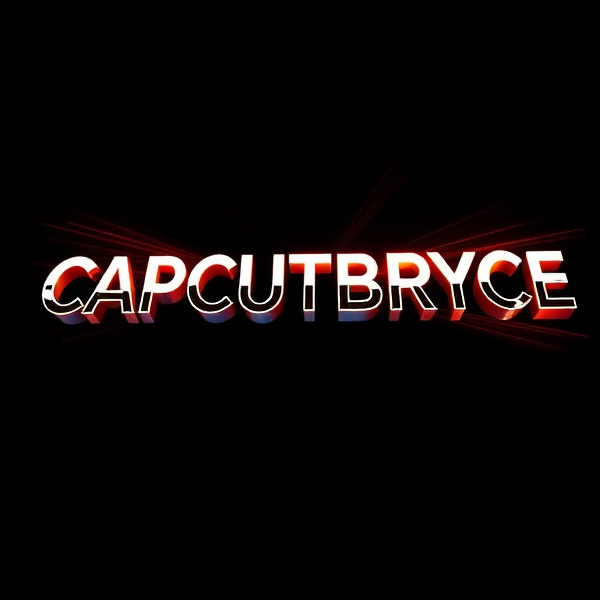 Create a visually arresting 3D logo for "CAPCUTBRYCE" that exudes ultra-modern, sleek design elements with bold sans-serif typography which dynamically bursts forth from a pitch-black background. Infuse the artwork with electrifying light beams inspired by the Capcut app icon's luminosity, casting profound shadows and creating striking highlights across the logo's contours. Incorporate a fusion of cutting-edge curves, crisp edges, and fluid lines to convey both rapidity and elegance. The logo should be enveloped in a metallic skin exhibiting a lustrous, mirror-like finish to dramatically bounce off light, imbuing it with an essence of vigorous motion. Draw upon Pixar's hallmark of incisive imagery and pronounced geometric shapes, injecting the tableau with a lively color spectrum and polished surfaces for additional depth. Utilize rendering techniques paralleling Unreal Engine's hyper-realism and Octane Renderer's ray tracing capabilities to achieve mesmerizing reflections, alongside V-Ray's sophisticated lighting effects to accentuate the mood. Strive for an overwhelmingly surreal visual spectacle that flirts with sci-fi elements, deliberately exaggerating every aspect for maximal impact. This creation ought to be perceived as audaciously lavish, overtly eschewing any inclination towards subtlety or minimalism.