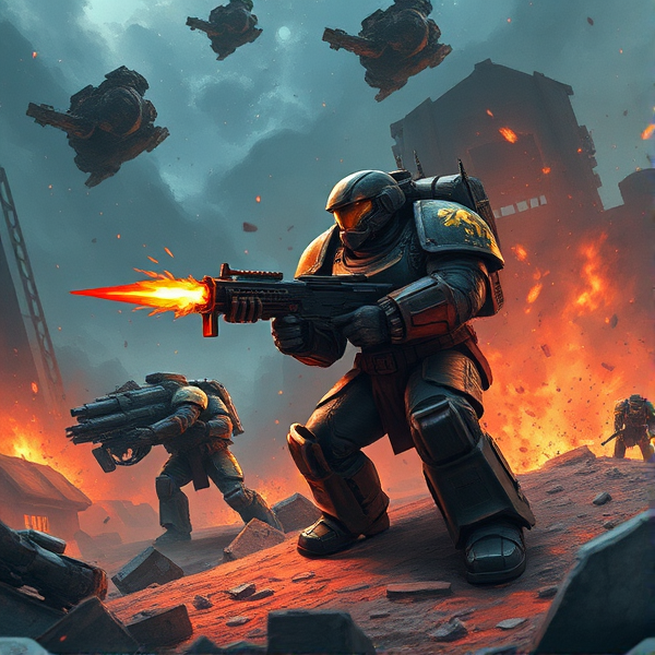 Space Marine killing slanesh