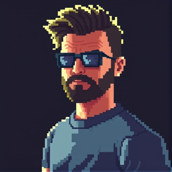 a man who is pixelated and blocky