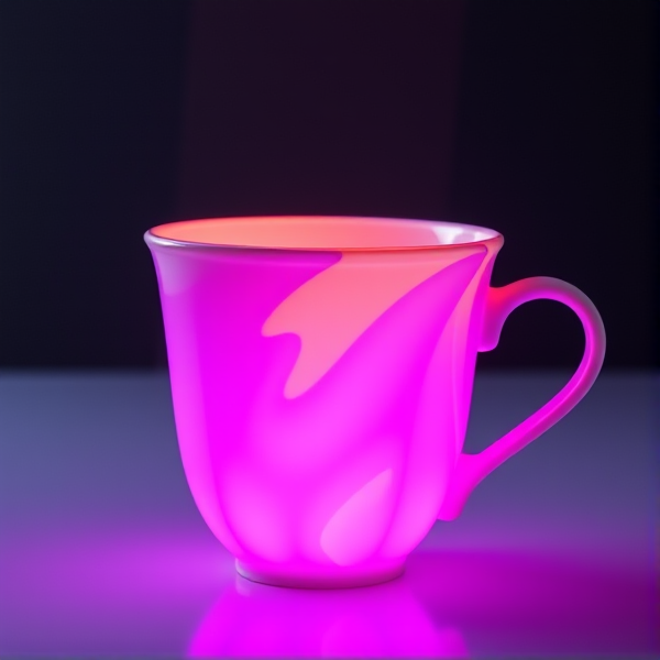 Cup over flowing purple glowing slim rainbow gold
