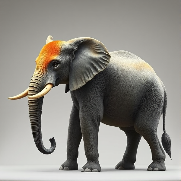 Elephant body with a fox head