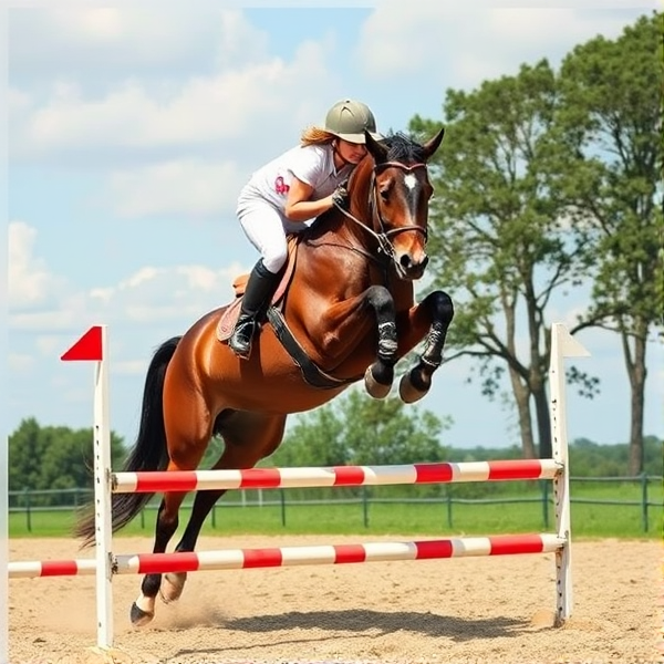 teen age girl jumping palimino horse over a double wide jump