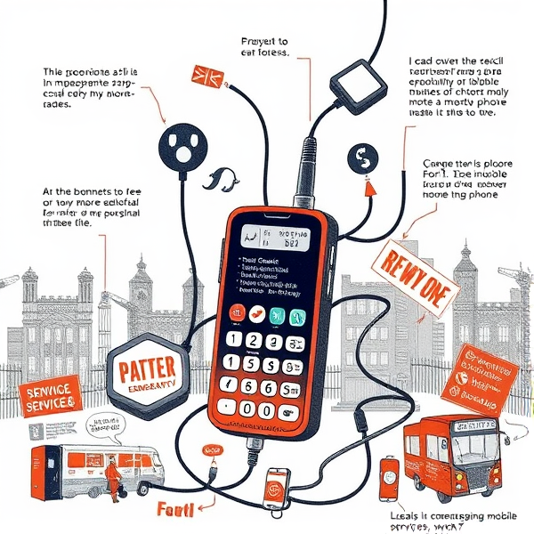 Create a detailed illustration that showcases the risks associated with the illegal importation of substandard mobile phones which are incompatible with 3G networks, highlighting their inability to connect to emergency services