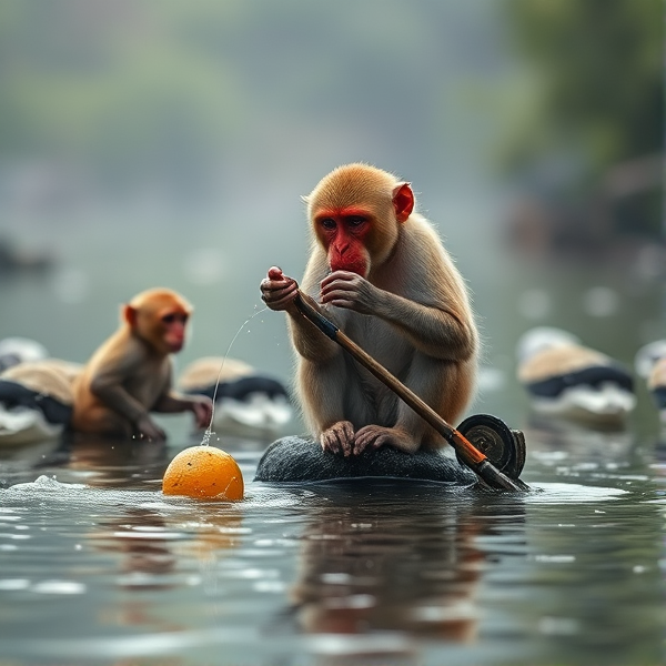 Monkey fishing