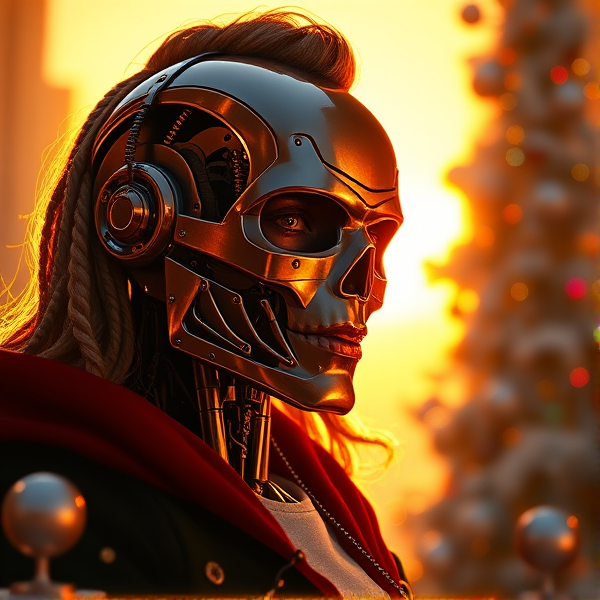 Evil robot Mariah Carey as the Terminator on Christmas day